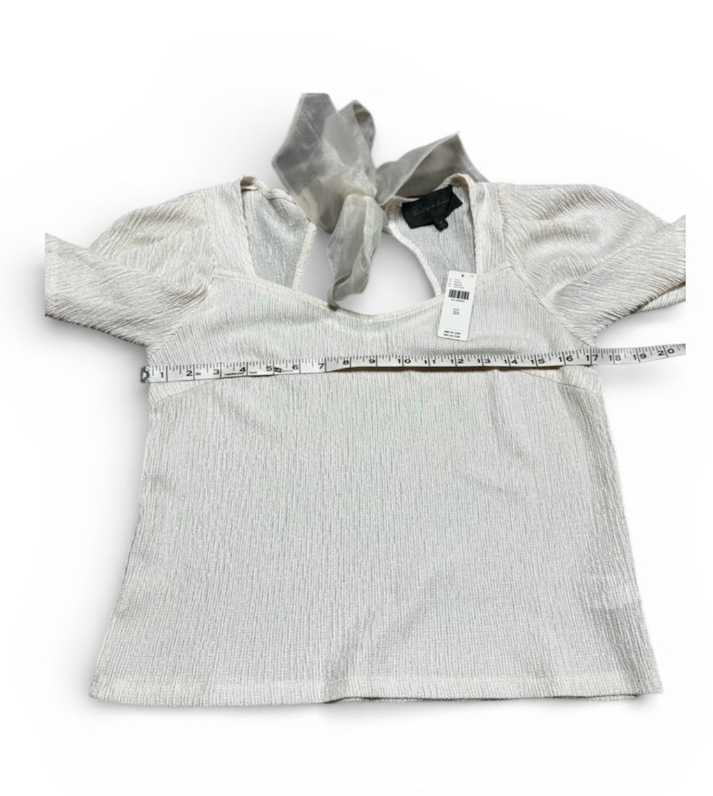 Sunday in Brooklyn by Anthropologie Ivory Puff Sleeve Shirt NWT