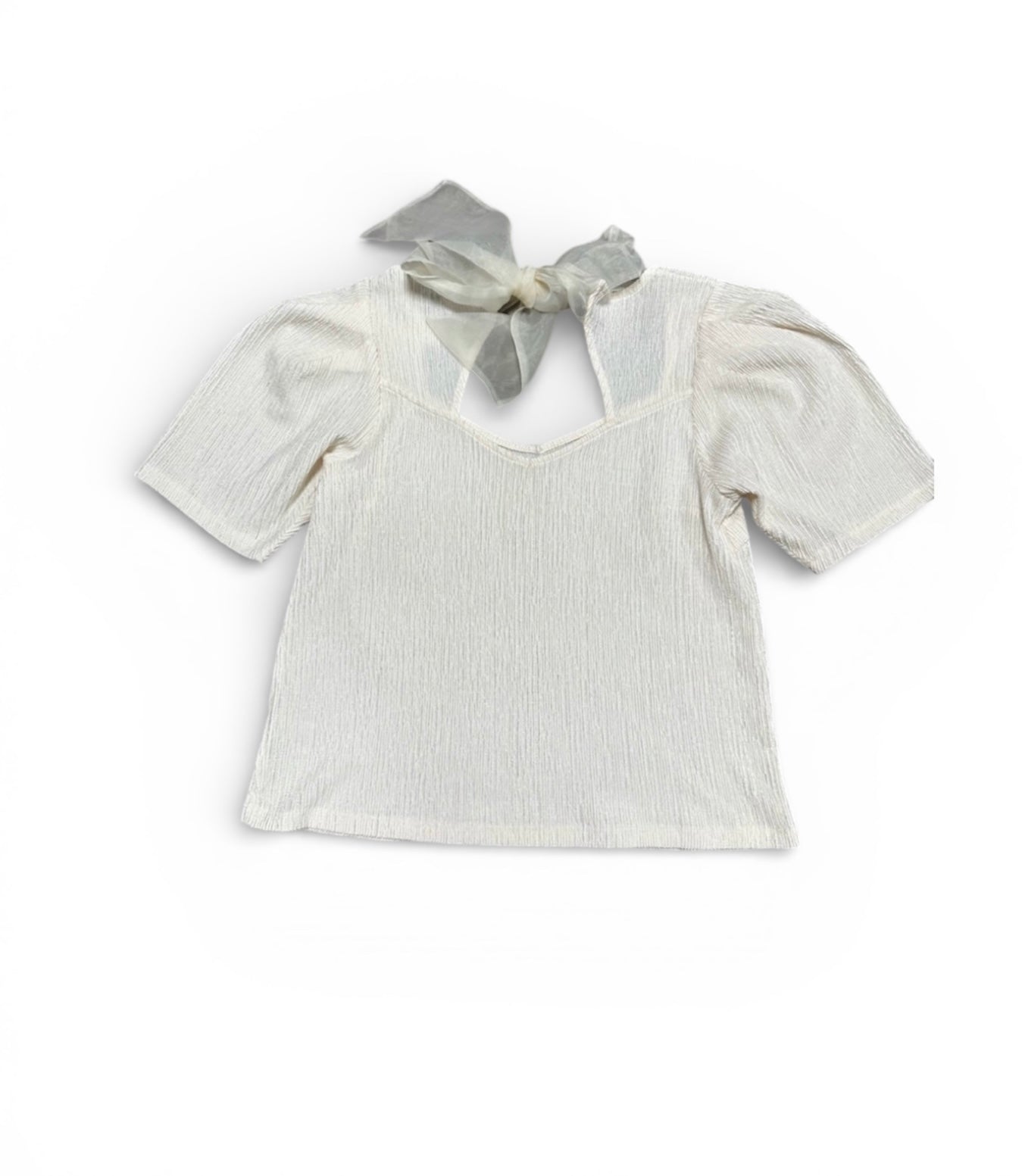 Sunday in Brooklyn by Anthropologie Ivory Puff Sleeve Shirt NWT