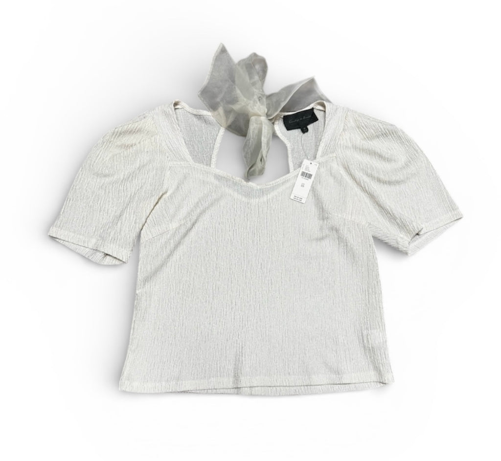 Sunday in Brooklyn by Anthropologie Ivory Puff Sleeve Shirt NWT