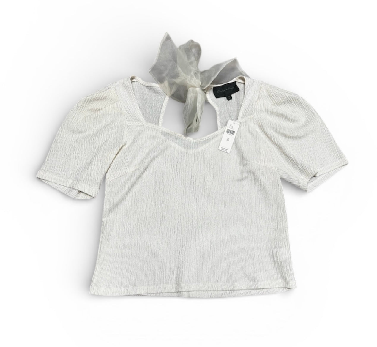 Sunday in Brooklyn by Anthropologie Ivory Puff Sleeve Shirt NWT